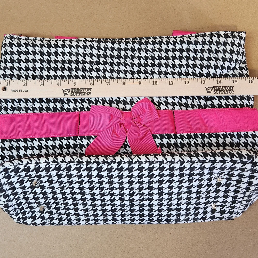 Bliss Pink and Black Houndstooth Tote